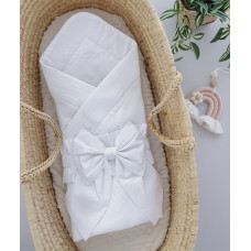 Плед- конверт мусліновий 80/80 з бантом-гумкою Білий /Літо