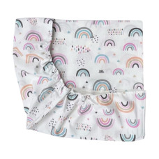 Простирадло на гумці в ліжко Веселка Рожевий 120/60