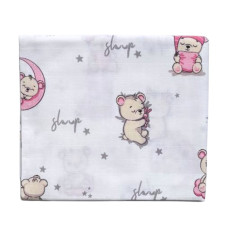 Муслінова пелюшка Ведмедик Місяць Рожевий 90/80