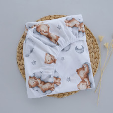 Простинка на гумці в ліжко Ведмедик Коричневий на хмаринці 120/60