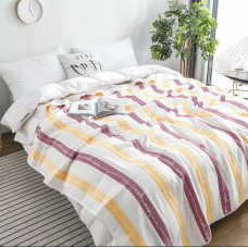 Мусліновий плед love you Молочний / Жовтий 8 шарів (весна) 90/100