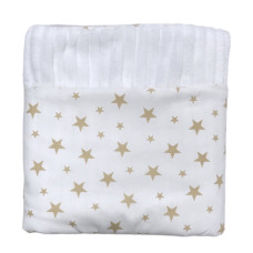 Плед плюш, без утеплення Зірки Жовтий /Білий плюш 100/80