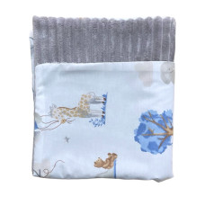 Плед плюш, без утеплення Зоопарк Синій/ Сірий плюш 100/80