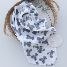 Муслінова пелюшка Ведмедики Сірий 90/80