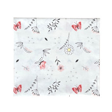 Бавовняна пелюшка Квіти Метелик Рожевий 90/80