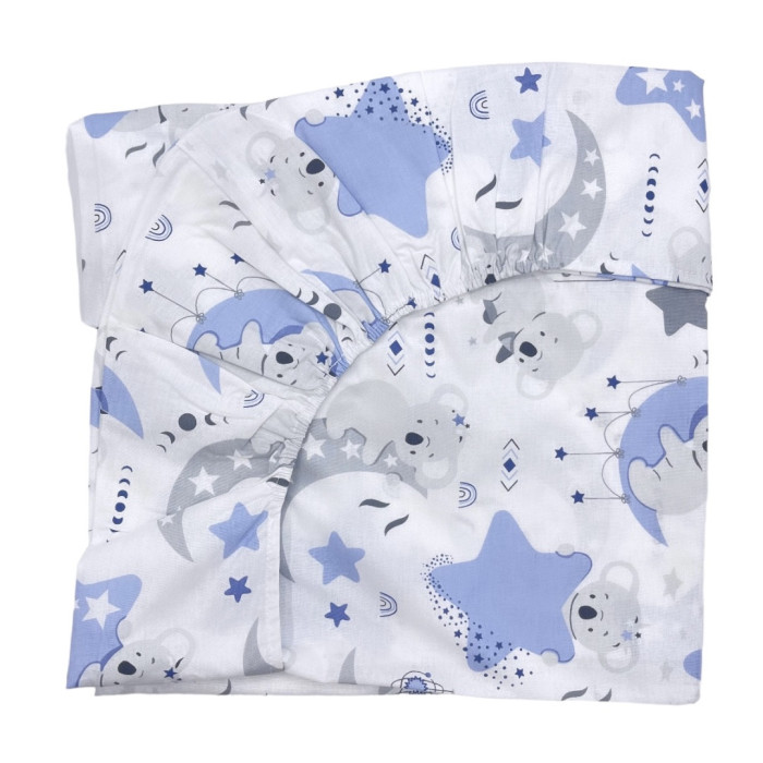 Простирадло на гумці в ліжко Коала Блакитний 120/60