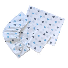 Комплект постільної білизни Сердечка Блакитний (підковдра 140*110, наволочка 40*60, простинка 120*60)