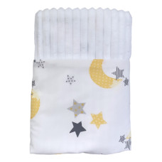 Плед плюш, без утеплення Місяць Жовтий/ Білий плюш 100/80