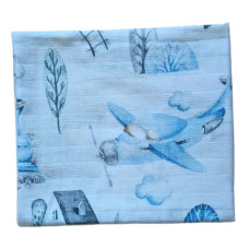 Муслінова пелюшка Потяг Блакитний 90/80