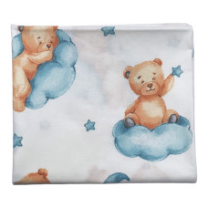 Бавовняна пелюшка Ведмедик на хмаринці Бірюзовий 90/80