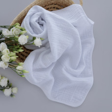 Мусліновий плед жатка Білий 4 шари 90/80