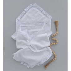 Крижма махрова з мереживом для Хрещення 90/80