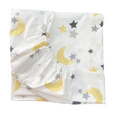 Простинка на гумці в ліжко Місяць Жовтий 120/60