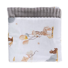 Плед Плюш, без утеплення Зоопарк/ Сірий плюш 100/80