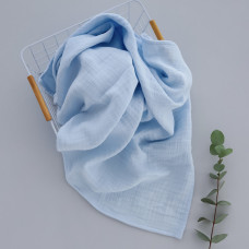 Мусліновий плед жатка Блакитний 4 шари 120/90