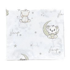 Бавовняна пелюшка Ведмедики Місяць Сірий 90/80