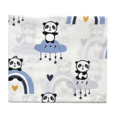 Бавовняна пелюшка Панди Веселка Блакитний 90/80