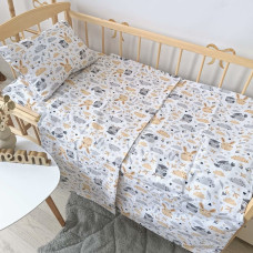 Постільна білизна в ліжко 120/60 Сови (підковдра 140*110, наволочка 40*50, простинка 120*60) Бязь Голд