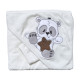 Дитячий рушник з кутиком махровий Ведмедик Зірка Молочний 90/85