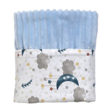 Плед плюш, без утеплення Місяць Хмаринка Бірюзовий/ Блакитний плюш 100/80