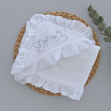 Крижма муслінова з мереживом для Хрещення 90/70