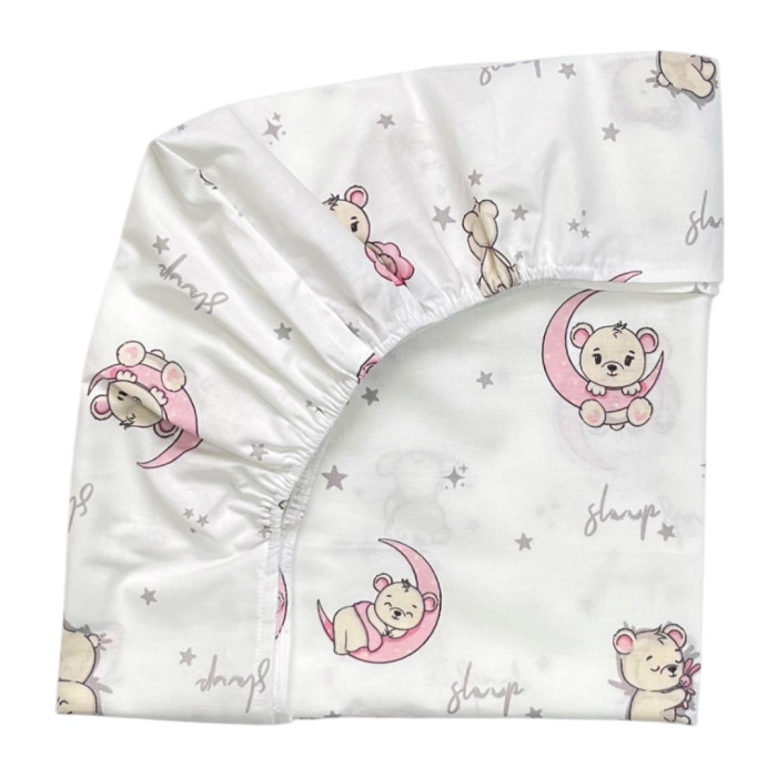 Простинка в ліжко Ведмедики Місяць Рожевий 120/60