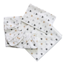 Комплект постільної білизни Сердечка Бежевий (підковдра 140*110, наволочка 40*60, простинка 120*60)