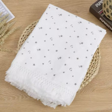 Мусліновий плед 2 шари Зірки місяць 80/65