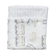 Плед плюш, без утеплення Потяг Бежевий / Білий плюш 100/80