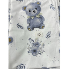 Непромокаюча пелюшка Ведмедик Квіти Блакитний 100/70