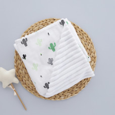 Плед плюш, без утеплення Кактус/ Білий плюш 100/80