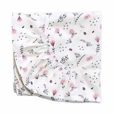 Простинка на гумці в ліжко Квіточки Рожевий 120/60