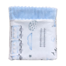 Плед плюш, без утеплення Потяг Блакитний/ Блакитний плюш 100/80