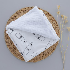 Плед плюш, без утеплення Мілк/ Білий плюш косичка 100/80