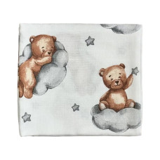 Муслінова пелюшка Ведмедик на хмаринці Коричневий 100/80