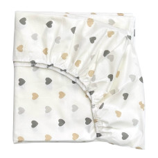 Простинка на гумці в ліжко Сердечка Бежевий 120/60