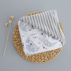 Плед плюш, без утеплення Коала Блакитний/ Сірий плюш 100/80