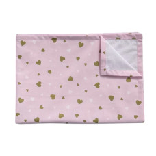 Непромокаюча пелюшка Сердечка Рожевий (гліттер) 100/70