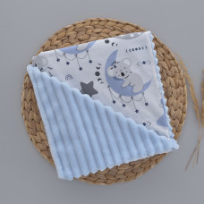 Плед плюш, без утеплення Коала Блакитний/ Блакитний плюш 100/80