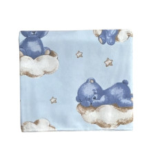 Пелюшка фланелева/байкова (Туреччина) Ведмедик Блакитий на хмаринці на Блакитному 100/80