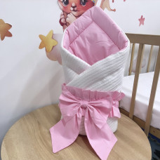 Конверт 80/80 з бантом Білий/ Яскраво Рожевий / Літо