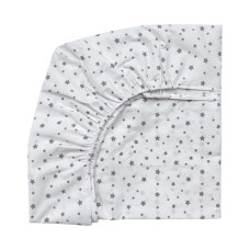 Простинка на гумці в ліжко Зірки дрібні Сірий 120/60
