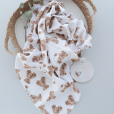 Муслінова пелюшка Ведмедики Бежевий 90/80