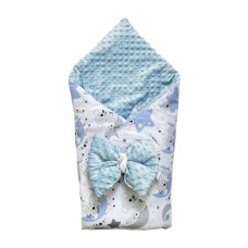 Плед зі з‘ємним утеплювачем та бантом-резинкою Коала Блакитний / Блакитний плюш пупиришка 90/80