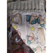 Плед плюш, без утеплення Единоріжки Молочний/ Молочний плюш 100/80