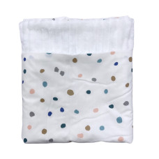 Плед плюш, без утеплення Точки/ Білий плюш 100/80