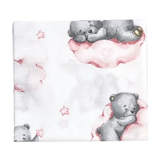 Бавовняна пелюшка Ведмедик на хмаринці Рожевий 90/80