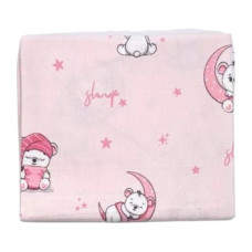 Пелюшка фланелева/байкова (Туреччина) Ведмедик Місяць Рожевий 90/80