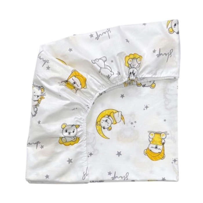 Простирадло в ліжко 120/60 Ведмедики Місяць Жовтий