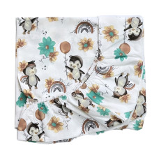 Простинка на гумці в ліжко Пінгвіни Бежевий 120/60